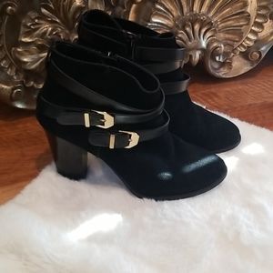 Black suede ankle bootie size 7.5